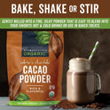 Organic Cacao Powder, Unsweetened, 1 lb (454 g) – Rich Dark Chocolate Flavor, Perfect for Baking, Smoothies & Hot Chocolate – Vegan, Keto, Paleo