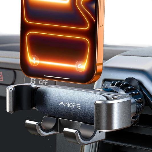 AINOPE for iPhone 17 Pro Max Car Mount Phone Holders for Your Car Slide Design Air Vent Phone Mount [Top Clamp] Cell Phone Holder Car Interior
