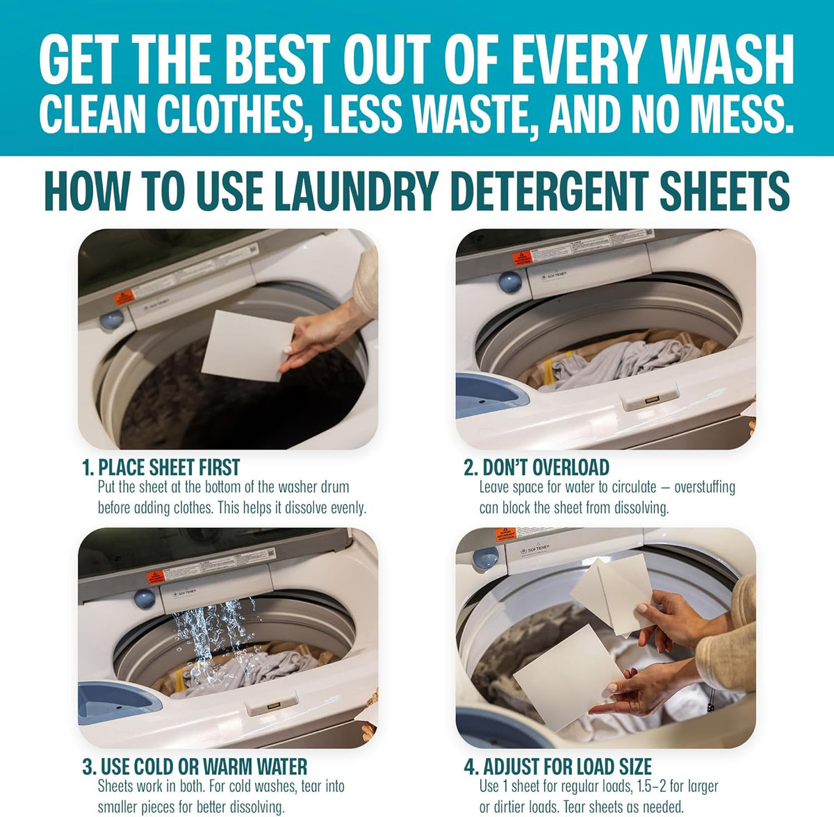 Sudstainables Laundry Detergent Sheets (200 Loads) – Eco-Friendly, Zero Waste, Plastic-Free Laundry Washing Machines Soap Sheets; Dissolvable