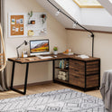 Tribesigns L-Shaped Computer Desk with 3 Drawers, Reversible Corner Home Office Desk with Shelves, 53-Inch Industrial PC Desk Study Writing Table