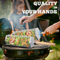 Rolling Grill Basket, Removable Wooden Handle, 304 Stainless Steel, Nesting Grilling Tools, Smoker BBQ Accessories for Vegetable, Outdoor Cooking