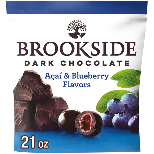 BROOKSIDE Dark Chocolate, Acai and Blueberry Flavored Snacking Chocolate Bag, 21 oz