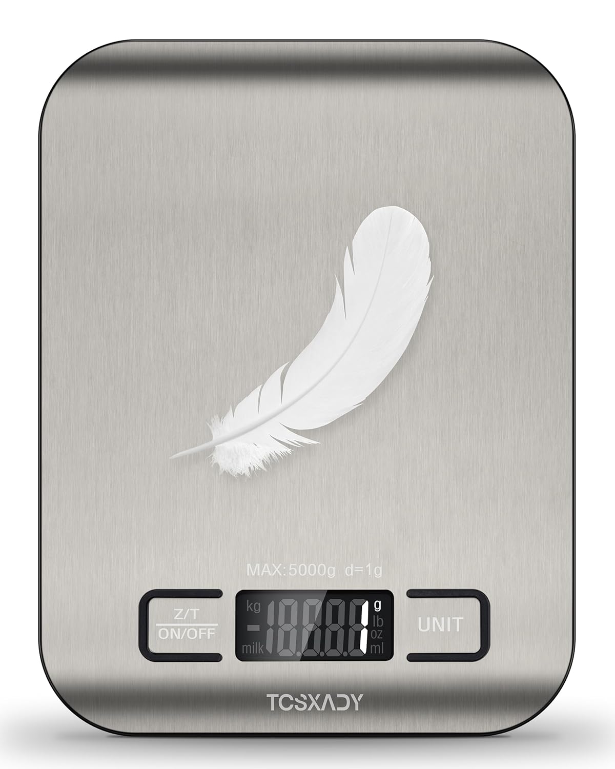 Food Scale, 11lb Digital Kitchen Scale with 6 Units LCD Display and Tare Function,Compact Design for Baking,Healthy Cooking,Meal Prep, 304 Stainless