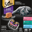 Sheba Perfect Portions Wet Cat Food Pate with Sustainable Salmon, Signature Seafood Entree, and Tender White Fish and Tuna Entree Variety Pack, 2.6