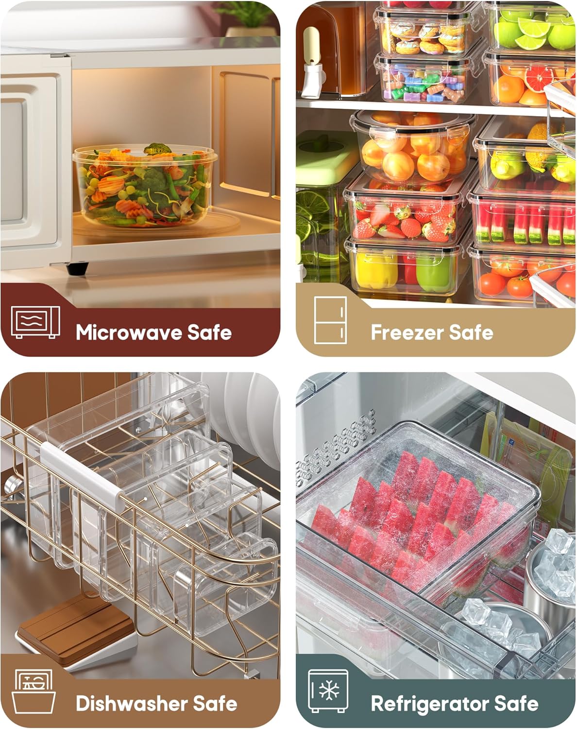 60 PCS Food Storage Containers with Lids Airtight, (30 Lids & 30 Containers) Leak proof Containers Set for Kitchen, Meal Prep, BPA-Free, PVC-Free