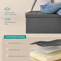 SONGMICS MAZIE Collection - 43 Inches Folding Storage Ottoman Bench, Ottoman Foot Rest, End of Bed Bench, Storage Chest, Load 660 lb, for Living