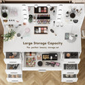YESHOMY Vanity Desk with Mirror, Power Outlet and 10 Lights, Makeup Table with 7 Drawers, 3 Color Modes Available for Bedroom, White