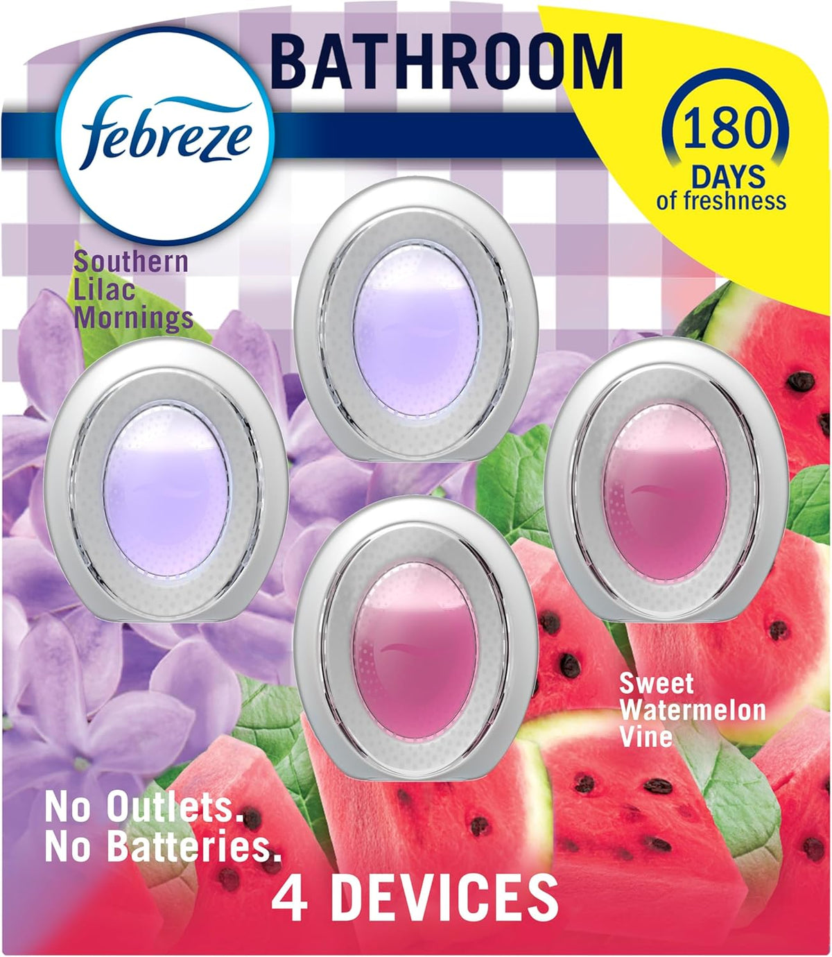 Febreze Bathroom Air Freshener, Odor-Fighting, Plug In Alternative, Air Fresheners for Home and Bathroom and Kitchen, Closet Air Fresheners