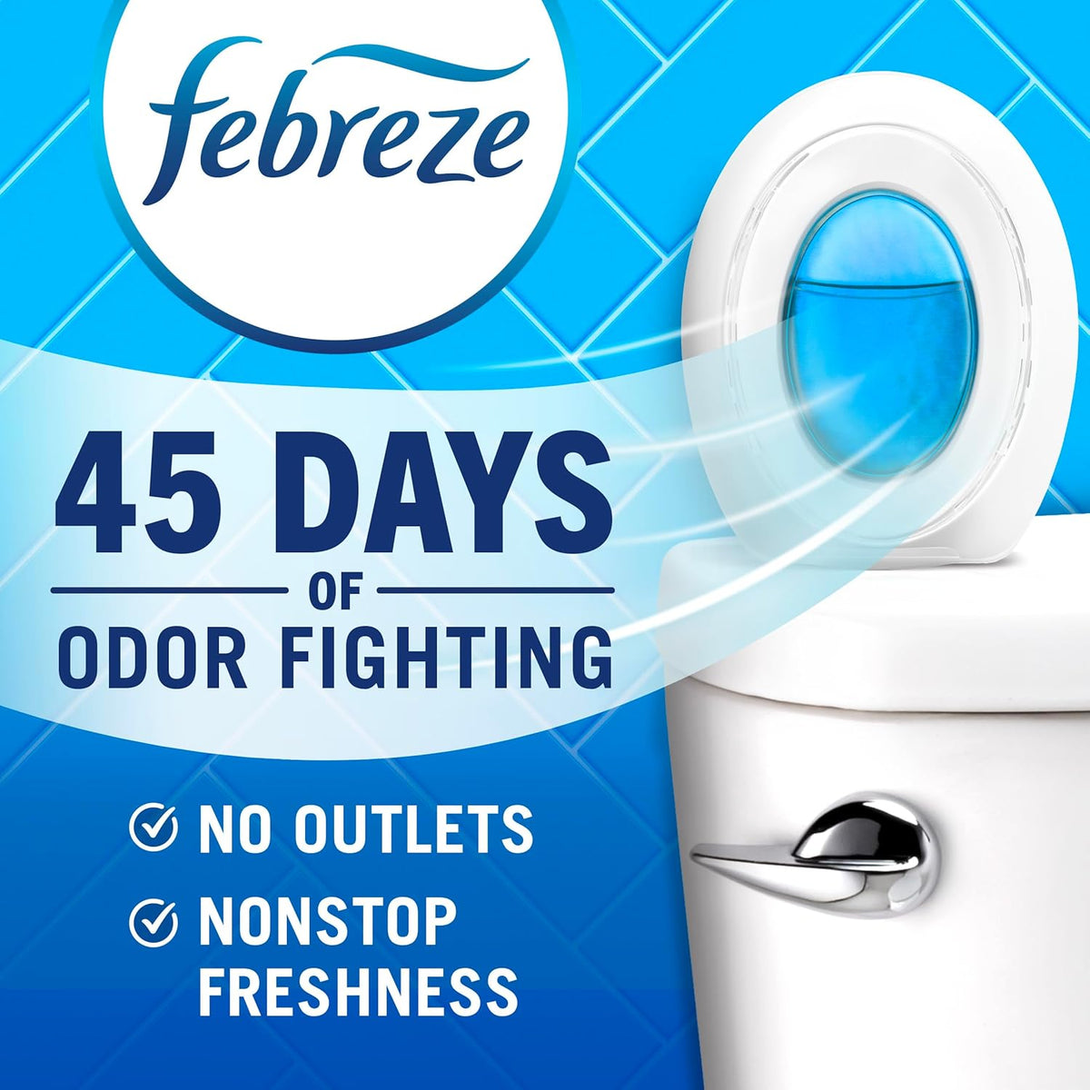 Febreze Bathroom Air Freshener, Odor-Fighting, Plug In Alternative, Air Fresheners for Home and Bathroom and Kitchen, Closet Air Fresheners