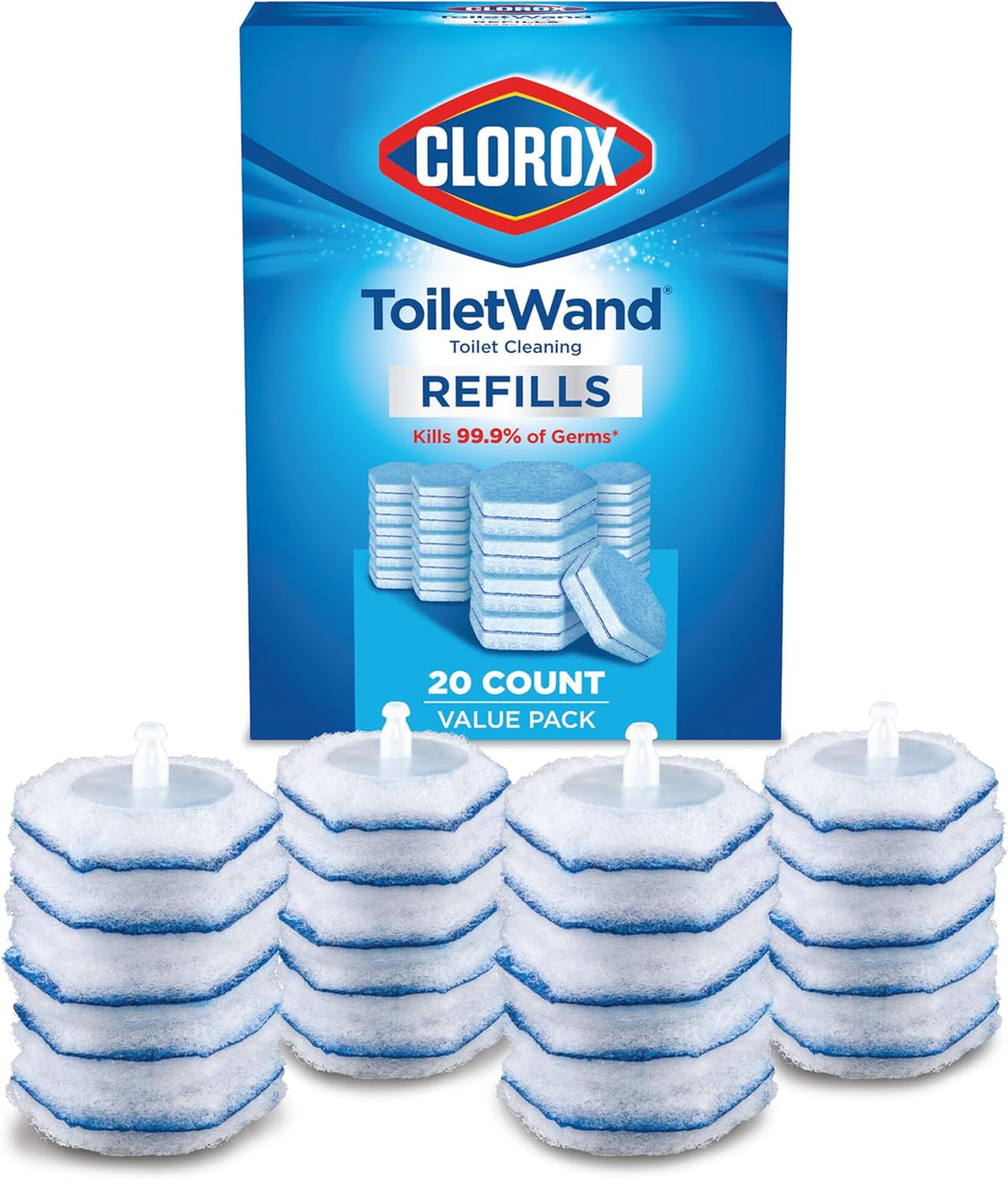 Clorox ToiletWand Toilet Cleaner Refills, Toilet brush, Original, 20 Count