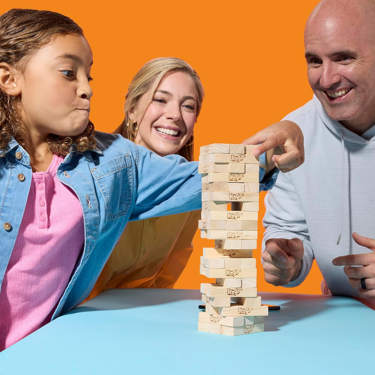 Hasbro Gaming Jenga Game | The Original Wood Block Game with Genuine Hardwood Blocks | Stacking Tower | Ages 6+ | 1 or More Players | Party Games for