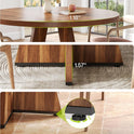 LITTLE TREE Round Dining Table for 4-6 People, 47 Inches Dining Room Table with Wooden Pedestal Base, Brown Dinner Tables, Circle Kitchen Tables for