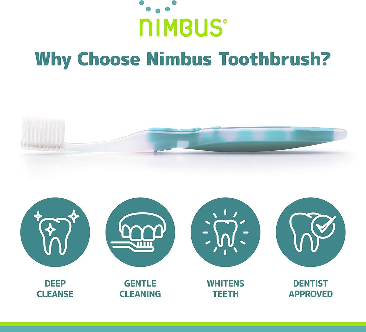 Nimbus Extra Soft Toothbrushes (Compact Size Head) Periodontist Design Tapered Bristles for Sensitive Teeth and Receding Gums, Individually Wrapped