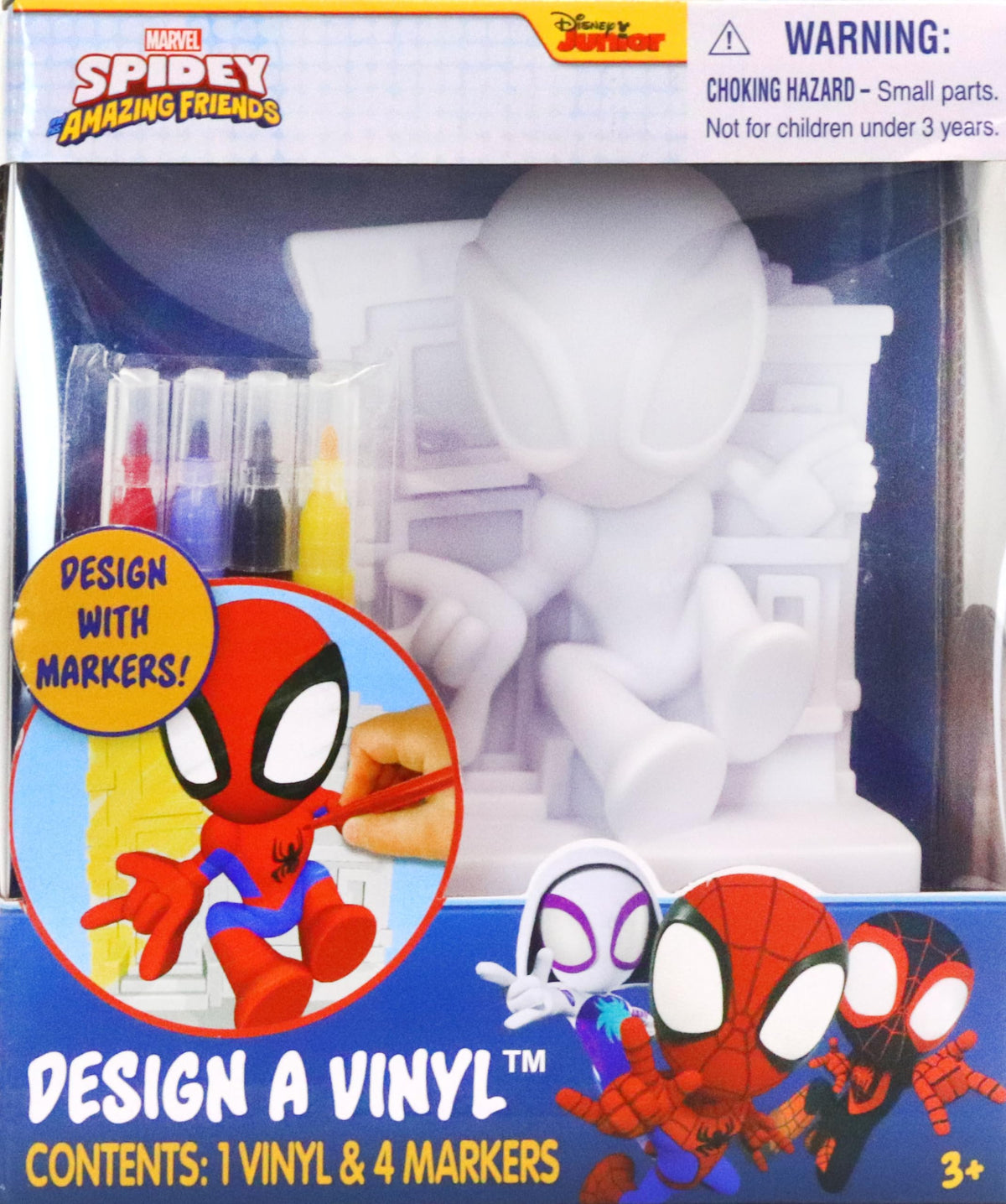 Marvel Spidey Design A Vinyl – Marvel Spidey and His Amazing Friends DIY Coloring Toy – Washable Markers and Vinyl Figures Included – Creative Craft