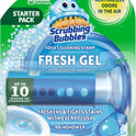 Scrubbing Bubbles Fresh Gel Toilet Bowl Cleaning Stamps, Helps Keep Toilet Clean and Helps Prevent Limescale & Rings, Rainshower Scent, 1 Dispenser