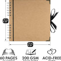 Bstorify Scrapbook Album 60 Pages (8 x 8 Inch) Brown Thick 200gsm Kraft Paper, Photo Album Scrapbook, Memory Book - Ideal for Your Scrapbooking