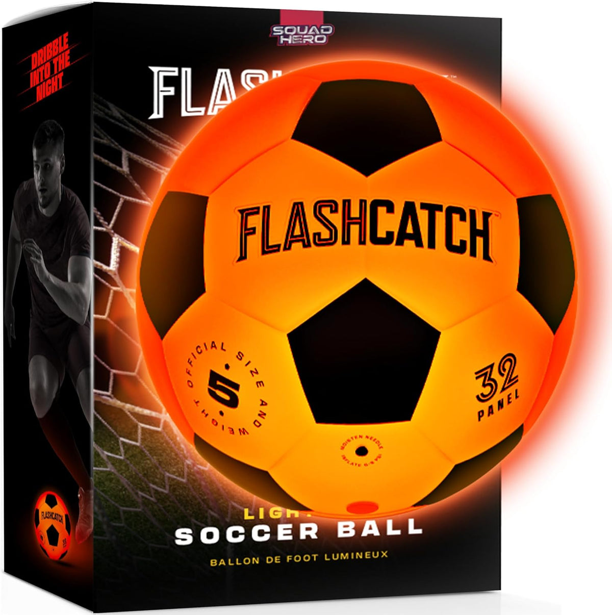 Light Up Soccer Ball - Glow in The Dark - NO 5 - Sports Gear Gifts for Boys & Girls 8-15+ Year Old - Kids, Teens Gift Birthday Ideas - Cool Boy Toys