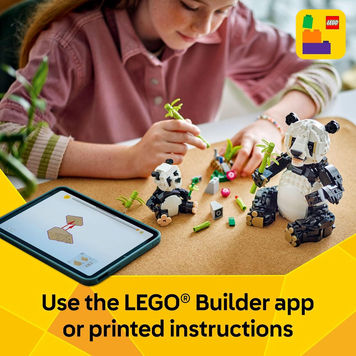 LEGO Creator 3 in 1 Wild Animals Panda Family - Building Toy Kit for Kids with 3 Building Options, Panda, Penguin, or Orca - 8 Year Old Girl & Boy