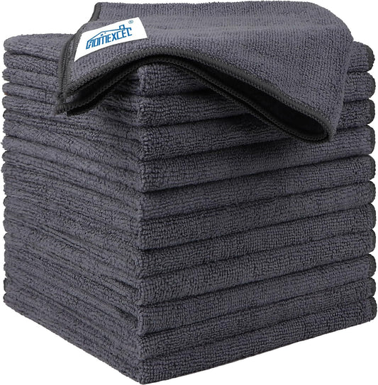 HOMEXCEL Microfiber Cleaning Cloth 12 Pack, 12.5 x 12.5 inch Microfiber Towels for Cars, Ultra Absorbent Washing Cloth, Lint Free Streak Free