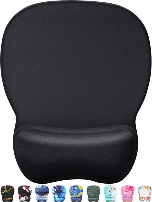 MROCO Ergonomic Mouse Pad with Gel Wrist Rest, Comfortable Mousepad with Smooth Wrist Support Surface and Non-Slip PU Base for Pain Relief, Computer