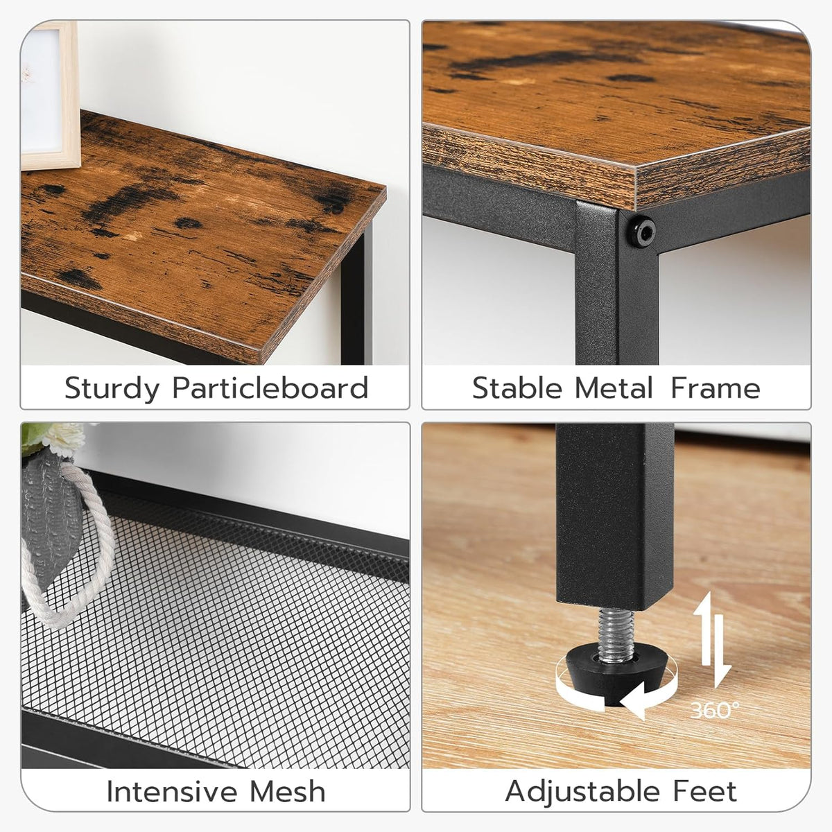HOOBRO 29.5" Narrow Console Table, 3-Tier Entryway Table, Thin Sofa Table with Shelves, Side Table, Display Table, for Hallway, Entrance, Living