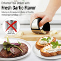 Zulay Kitchen Stainless Steel Garlic Press Rocker Set - Premium Garlic Mincer Garlic Crusher - New Innovative Garlic Crusher with Peeler and Scraper