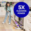 Swiffer PowerMop Multi-Surface Mop Kit for Floor Cleaning, Includes PowerMop, 2 Mopping Pad Refills, 1 Cleaning Solution with Fresh Scent and 2