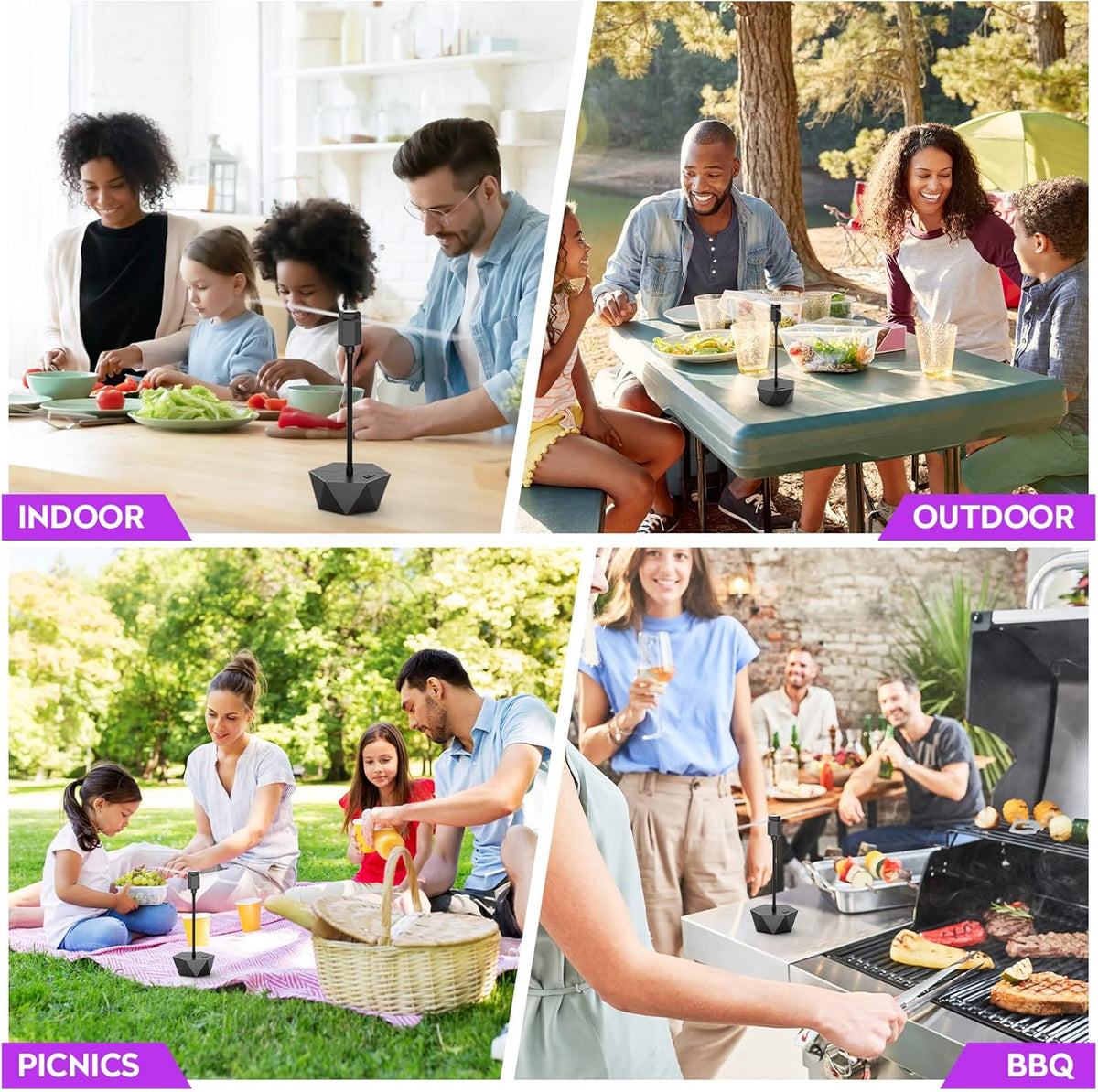 Fly Fans for Tables, Fly Repellent Fan Outdoor Indoor Keep Flies Away, Fly Repellent Fans for Tables with Holographic Blades for Picnic, Party