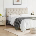 Linen Fabric Upholstered Headboard Queen Size, Modern Diamond Tufting Solid Wood Queen Headboard Only, Adjustable Height from 37” to 51” Head Board