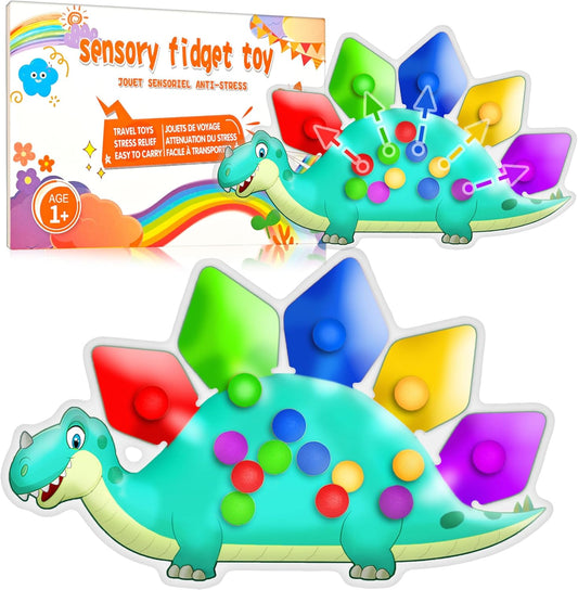 Valentine Day Gift for Toddler Boys Dinosaur Color Sorting Sensory Toy Roadtrip Travel Essenstial Dementia Fine Motor Autism Fidget Preschool