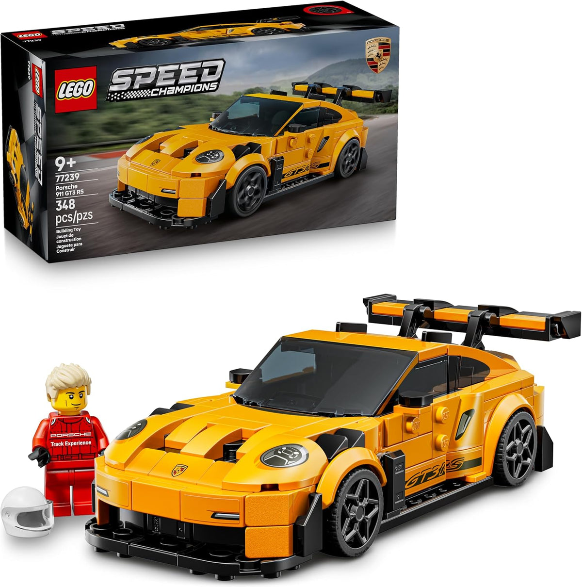 LEGO Speed Champions Porsche 911 GT3 RS Super Car Toy - Model Kit & Pretend Play Toy for Boys & Girls, Ages 9+ - Sports Car Building Set for Kids