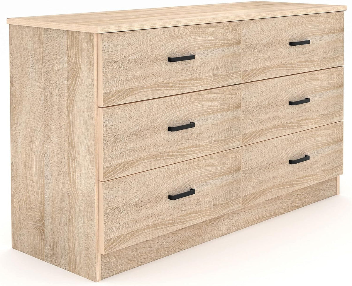Bigbiglife Dresser for Bedroom, 6 Drawer Double Dresser, Modern Chest of Drawers with Deep Drawers, TV Stand Large Storage Organizer for Living Room