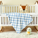 Yurhap Checkered Baby Blanket Fleece Baby Blankets for Boys, Ultra Soft Cozy Fluffy Infant Toddler Newborn Receiving Blankets for Crib Stroller