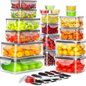 40 PCS Food Storage Containers with Lids Airtight (20 Containers & 20 Lids), Plastic Storage Meal Prep Container-Stackable 100% Leakproof & Microwave