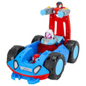 Jazwares Marvel Spidey and His Amazing Friends Team Spidey Flip and Reveal Cruiser - 11-Inch Double-Sided Vehicle with Lights, Sounds, and Web Blast
