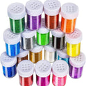LEOBRO Glitter, 18 Pack Fine Glitter, Craft Glitter Powder Shake Jar, Multi Assorted Set Extra Fine Glitter for Resin Art Crafts Tumbler Scrapbook