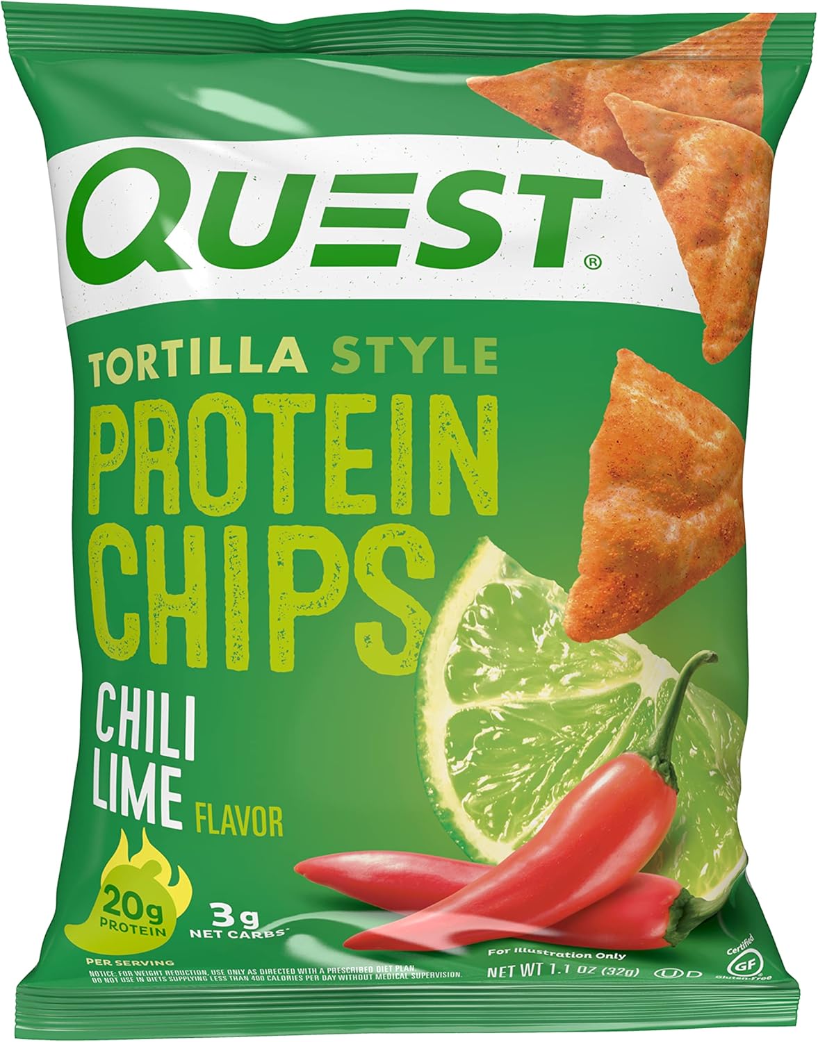 Quest Nutrition Tortilla Style Protein Chips Variety Pack, Chili Lime, Nacho Cheese, Loaded Taco, Low Carb, High Protein, Gluten Free, 1.1 oz (Pack