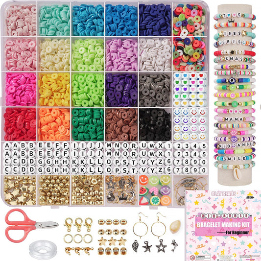 Mio Angle Bracelet Making Kit for Beginner 5000Pcs Preppy Polymer Friendship Bracelet Making with Charms Kit for Jewelry Making DIY Arts and Crafts