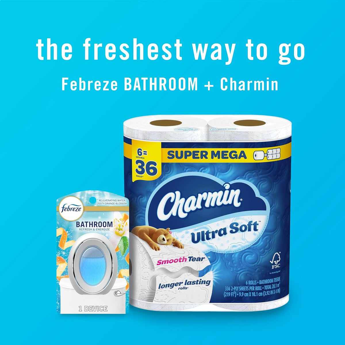 Febreze Bathroom Air Freshener, Odor-Fighting, Plug In Alternative, Air Fresheners for Home, Bathroom, & Kitchen, Closet Air Fresheners, Pet & Litter