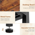 Furologee Small Computer Desk with 2 Fabric Drawers for Bedroom,34 Inch Home Office Writing Desk, Vanity Desk with Hooks, Simple Study Desk for Small