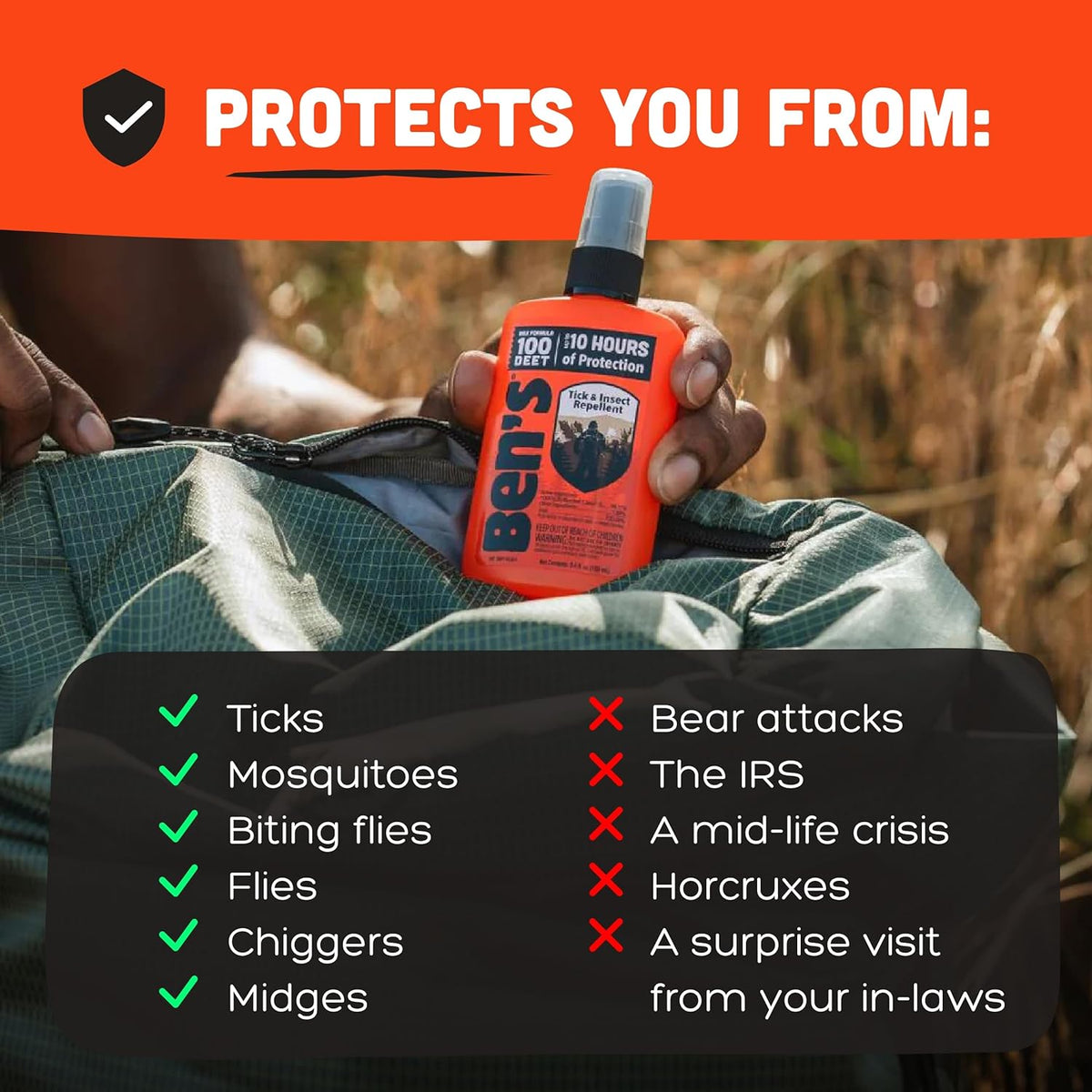 Ben's 100 Tick & Insect Repellent - Alcohol-Free DEET Insect Repellent Pump Spray - Offers 10 Hours of Protection for Adults & Children -3.4 Fl Oz (2
