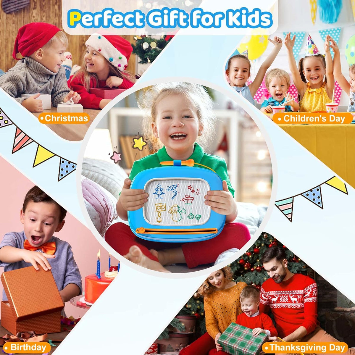 Kikidex Magnetic Drawing Board, Toddler Girl Toys for 1-2 Year Old, Doodle Board Pad Learning and Educational Toys for 1 2 3 Year Old Baby Kids