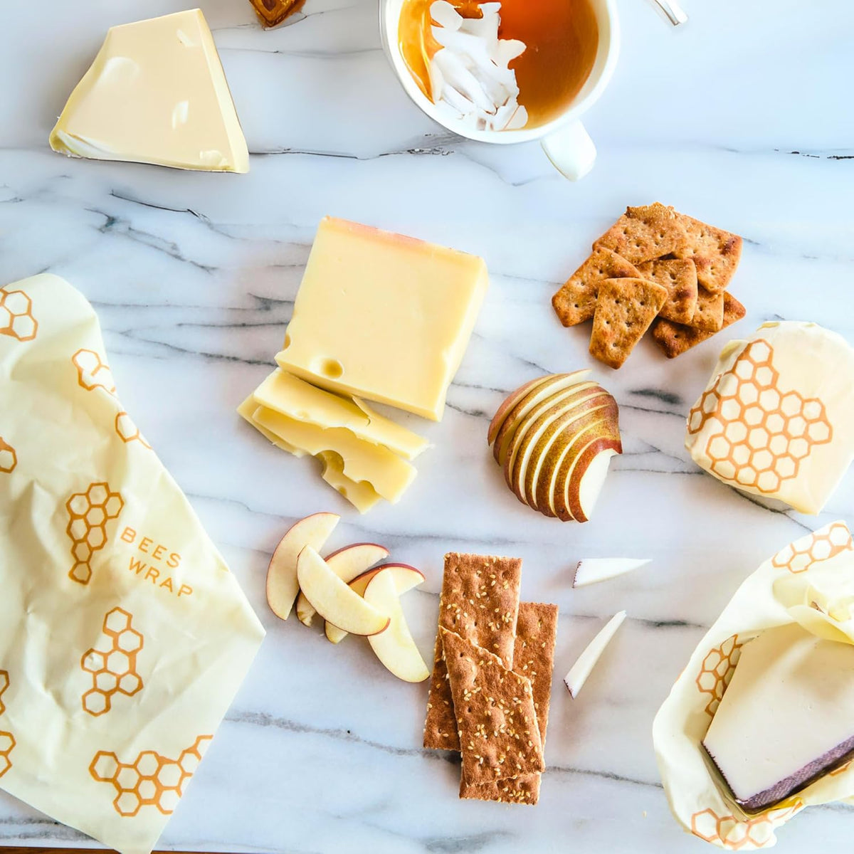 Bee's Wrap Beeswax Wraps for Food - Cut to Size 14x52" Wax Paper Roll - Made in USA Reusable Waxed Paper & Bowl Covers - Organic & Eco-Friendly