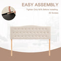Tufted Upholstered Headboard Queen Size, Sturdy and Durable Solid Wood Bed headboard, Fabric Headboard Adjustable Height from 37” to 51”, Modern