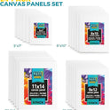 KEFF 24-Pack Canvas for Painting, 6 of 5x7, 8x10, 9x12,11x14 Painting Canvas Boards, Art Supplies for Adults & Kids - 100% Cotton Primed Canvases for