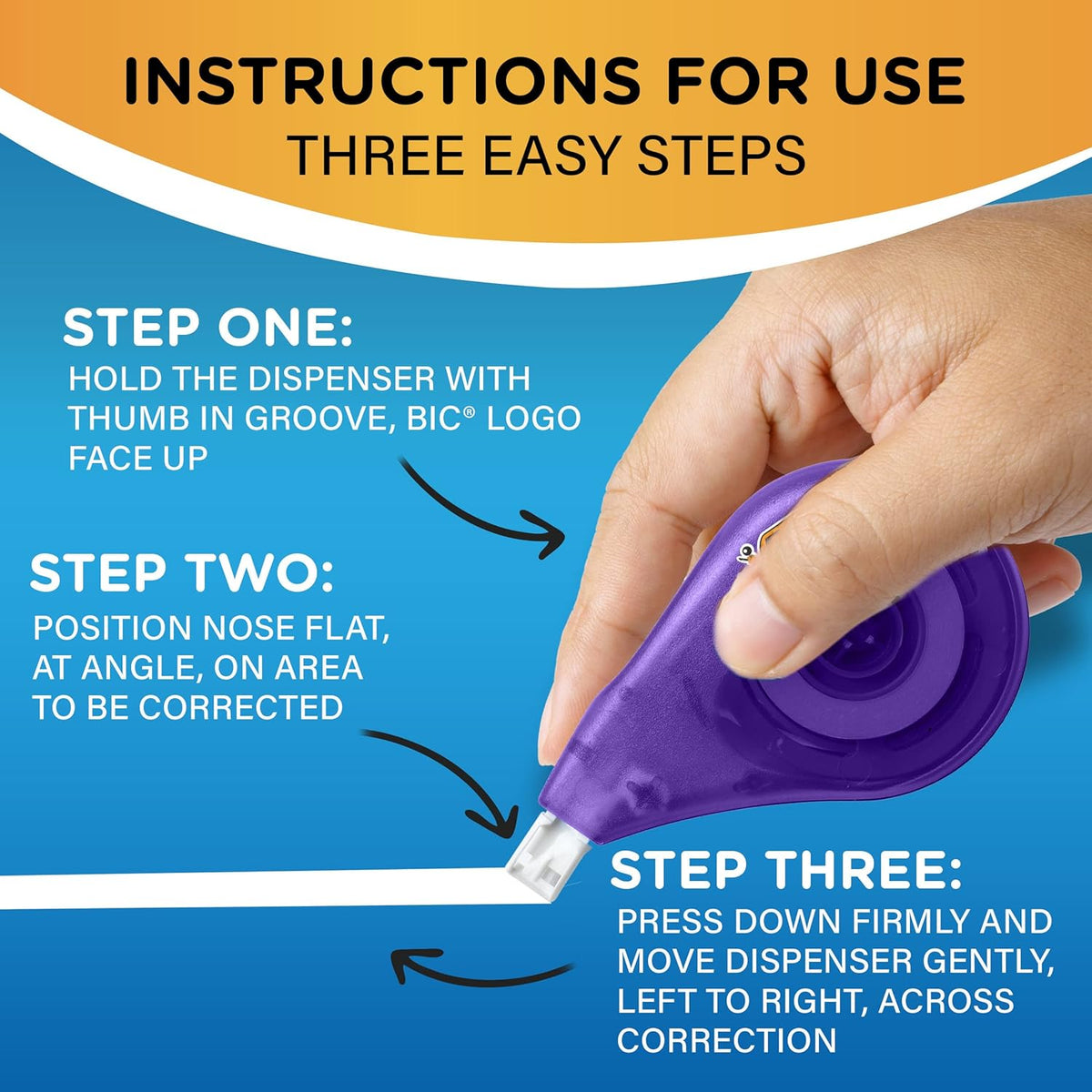BIC Wite-Out Brand EZ Correct Correction Tape, 19.8 Feet, 4-Count Pack of White Correction Tape, Fast, Clean and Easy to Use Tear-Resistant Tape