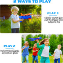 3 Pack Airplane Launcher Toys, 2 Flight Modes LED Foam Glider Catapult Plane, Outdoor Flying Toy for Kids, Birthday Gifts for Boy Girl 6+ Year Old