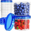 Freezer Storage Containers, [6 Pack-16 Oz] Airtight Plastic Food Storage Containers with Twist Top Lids, Soup, Meal Prep Containers | BPA Free