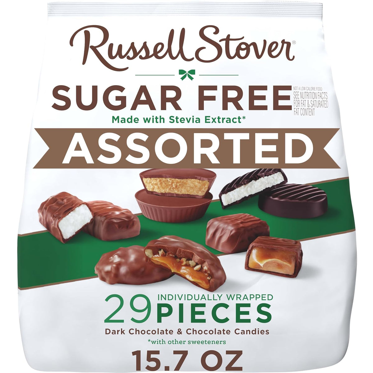 RUSSELL STOVER Sugar Free Assorted Chocolate Candy, 15.7 oz. bag