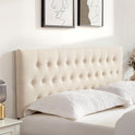 Tufted Upholstered Headboard Queen Size, Solid Wood Head Board with Durable Metal Legs, Adjustable Height Bed headboard from 37” to 51” Fabric